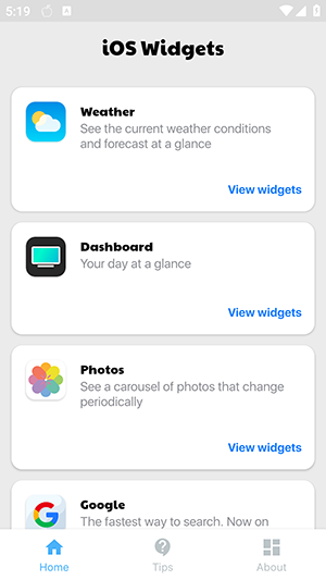 iOS Widgets安卓下载最新版本截图1
