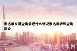 泰达币交易查询最近什么情况泰达币转账查询简介